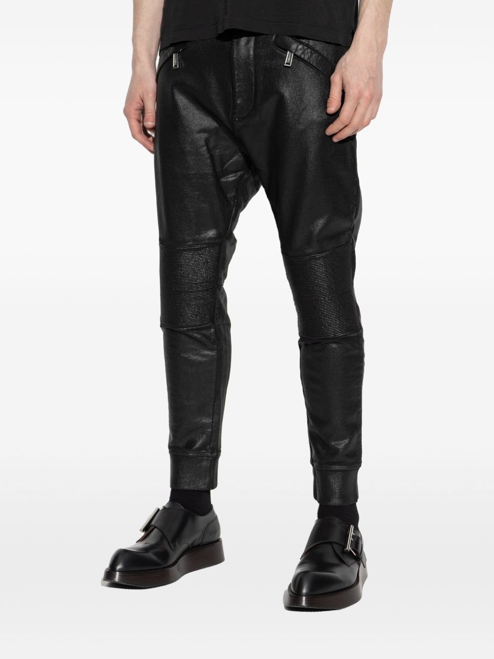 tapered Waxed trousers - 3