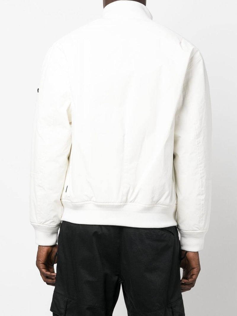STONE ISLAND SHADOW PROJECT Off-centre Fastening Bomber Jacket White 4