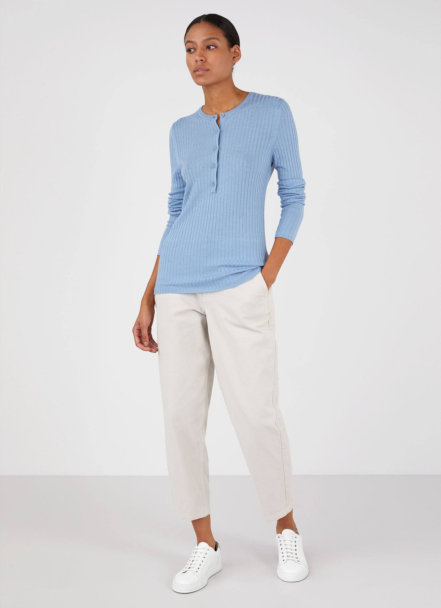Merino Silk Henley - 2