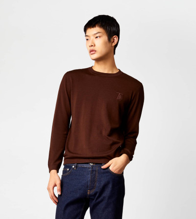 Tod's CASHMERE BLEND ROUND NECK JUMPER - BROWN outlook