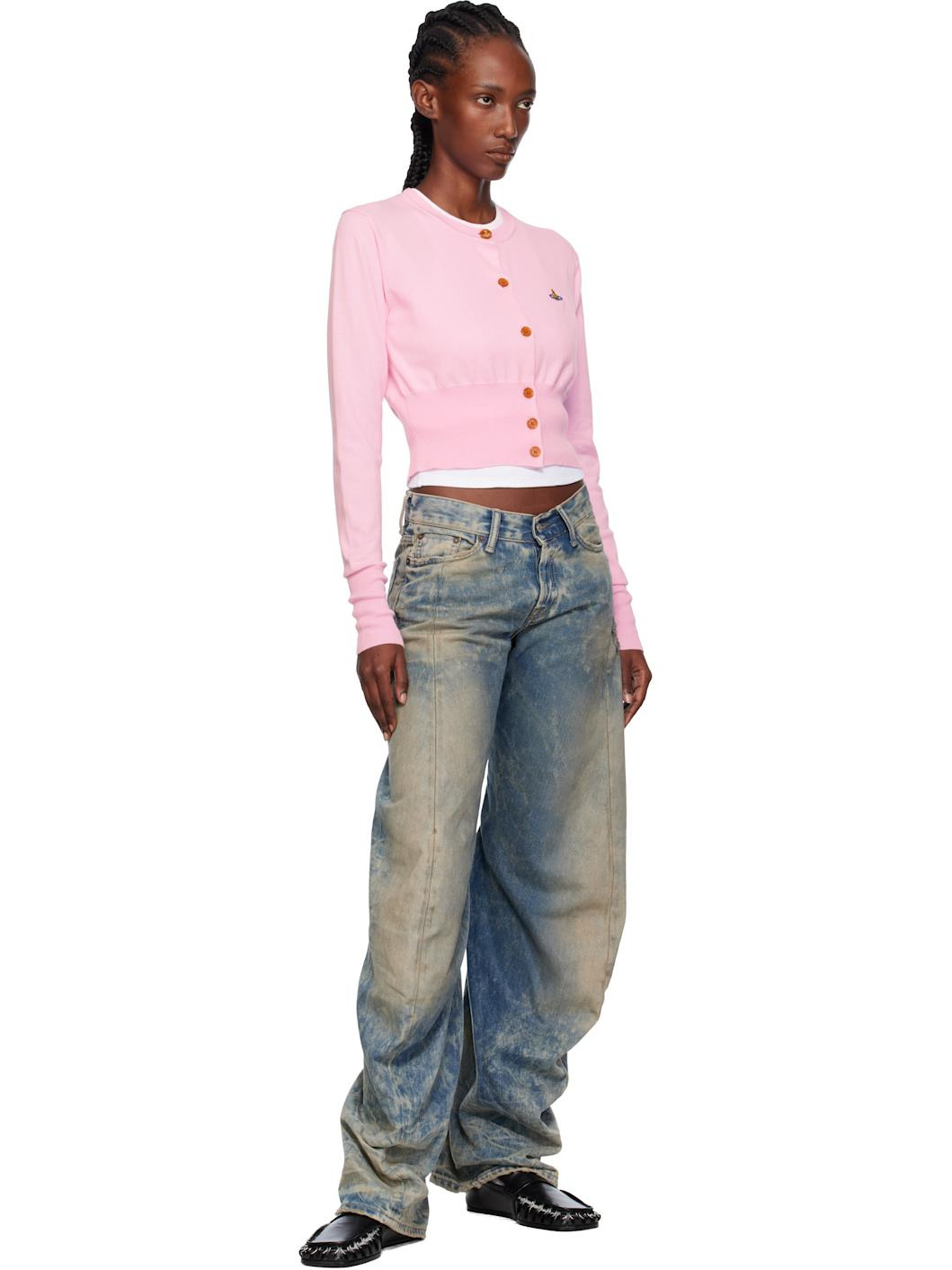 Pink Bea Cropped Cardigan - 4
