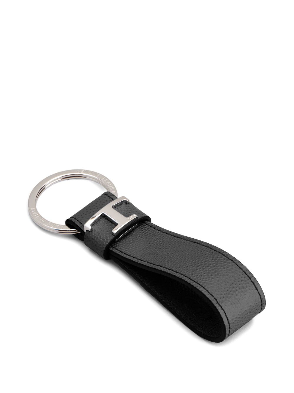 leather T-logo keyring - 2
