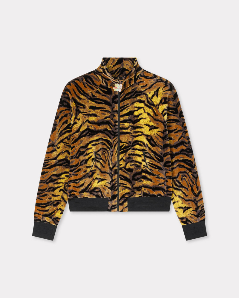 'KENZO Tiger' track jacket in velvet jacquard 1