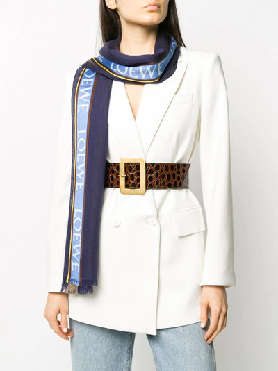 Loewe logo tape frayed scarf outlook