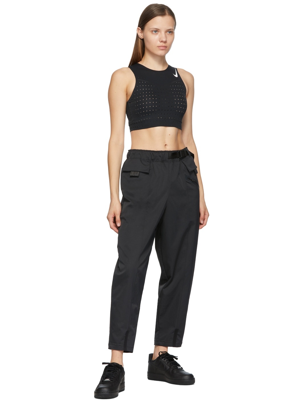 Black Crop Running Sport Top - 4