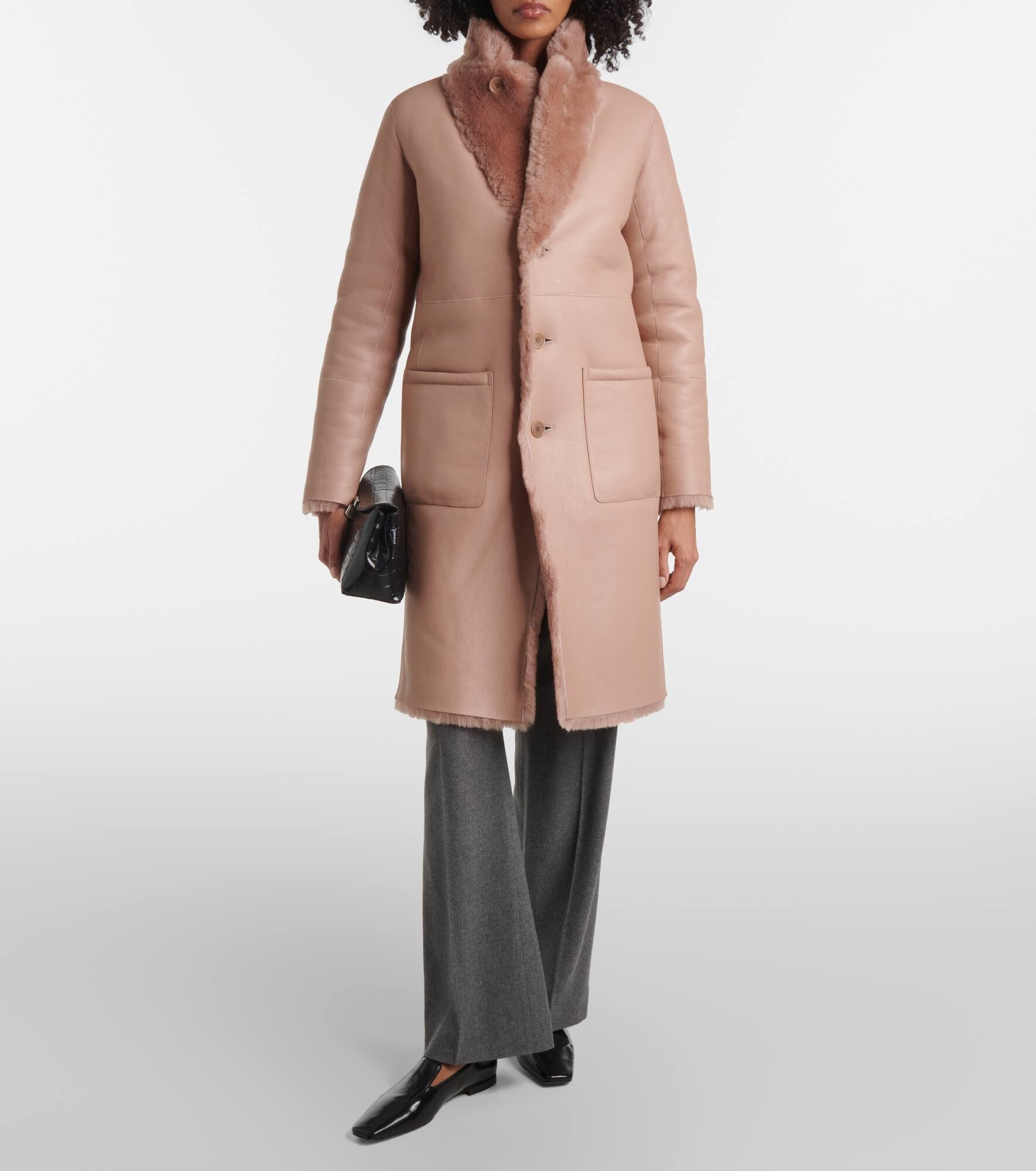 Britanny reversible shearling and leather coat - 6