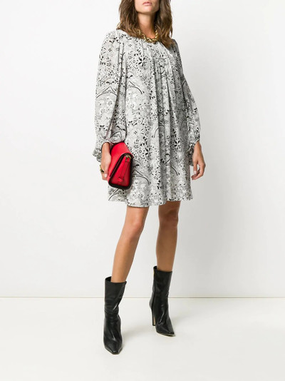 Alexander McQueen graphic floral-print balloon-sleeve dress outlook