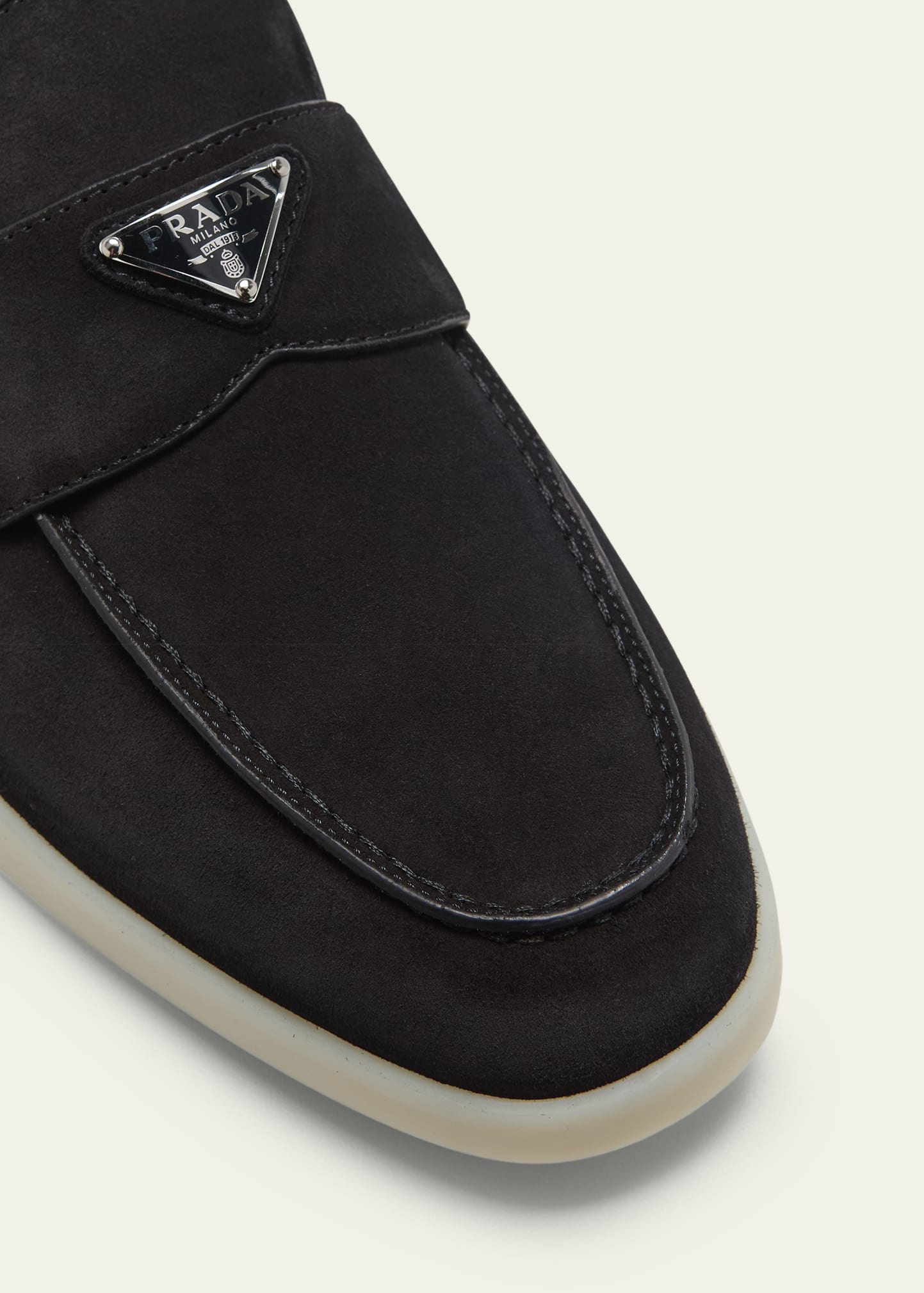 Men's Saint Tropez Triangle Logo Suede Loafers - 3