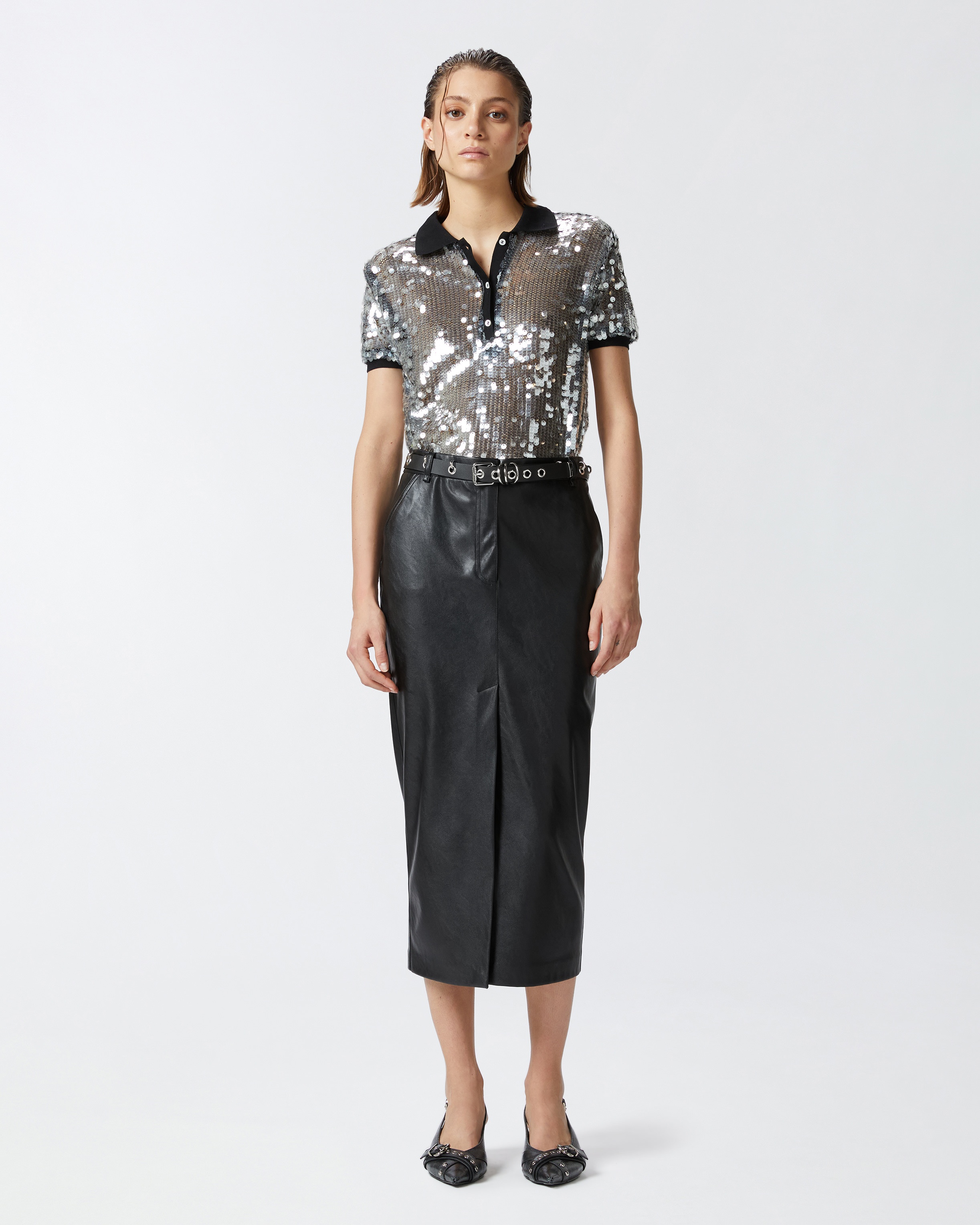 POLO SWEATER WITH SEMI-TRANSPARENT SEQUINS - 3