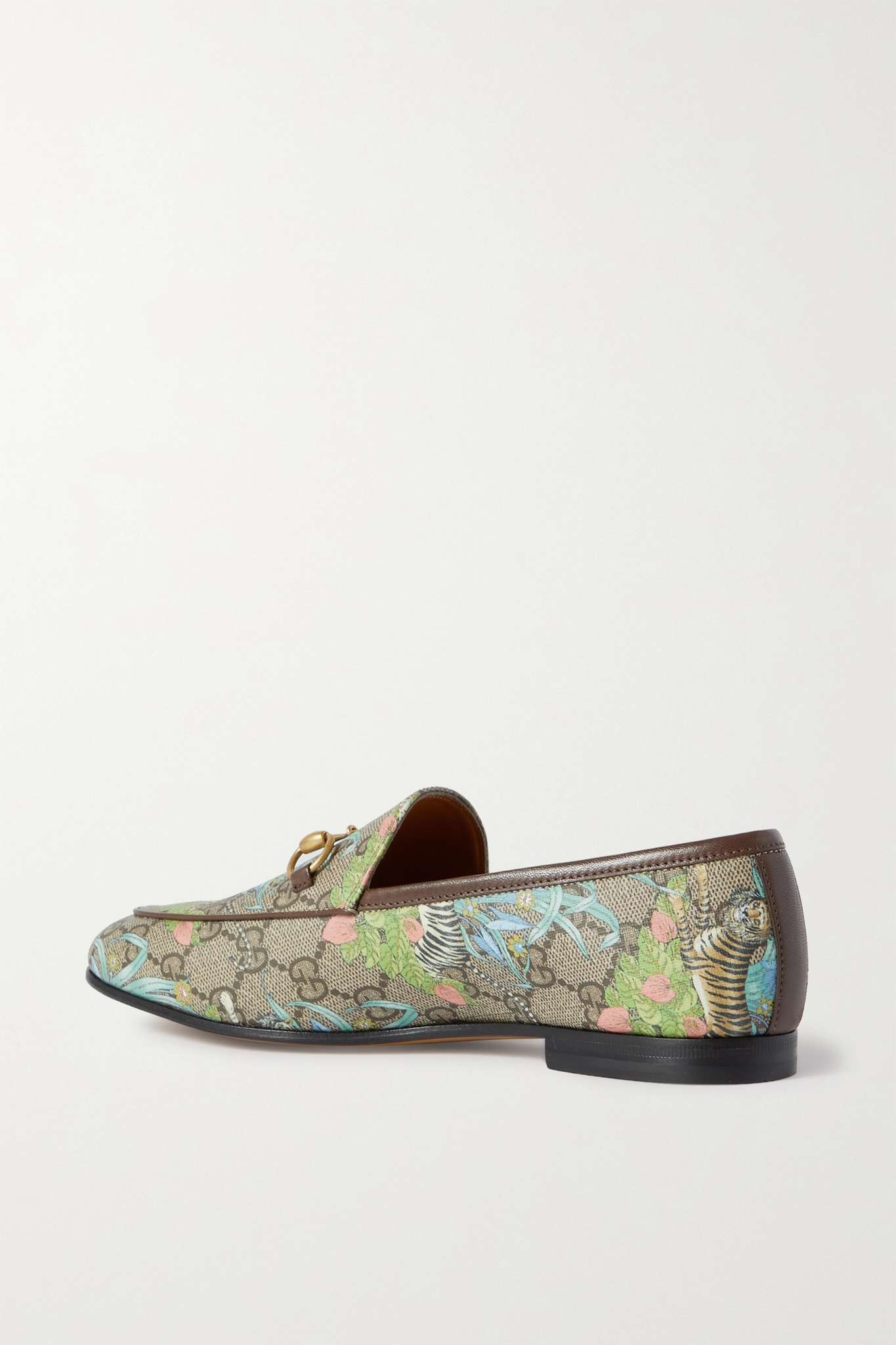 Jordaan horsebit-detailed leather-trimmed printed coated-canvas loafers - 3