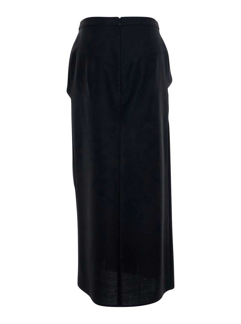 Givenchy Black Pencil Skirt with Wrap Design in Fabric for Women outlook