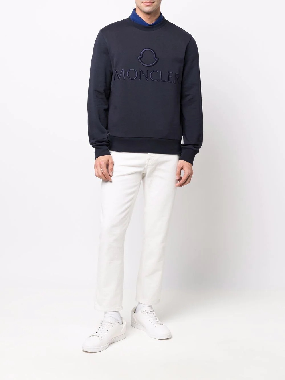 embroidered logo crew neck sweatshirt - 2