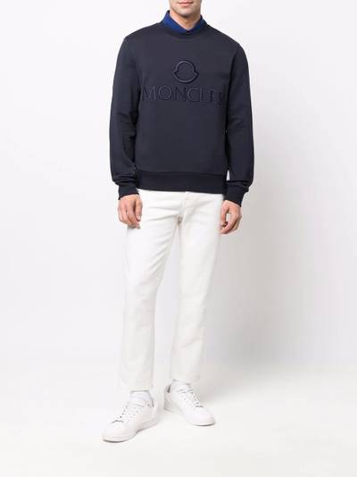 Moncler embroidered logo crew neck sweatshirt outlook