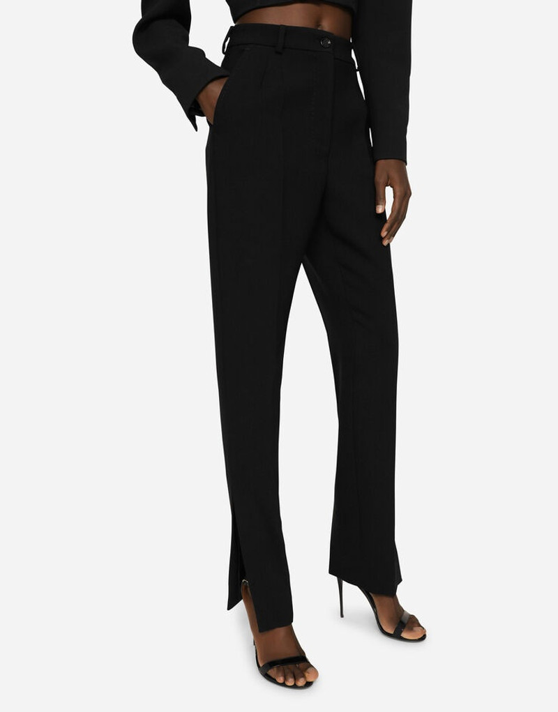 Woolen pants with slits on the hem 4