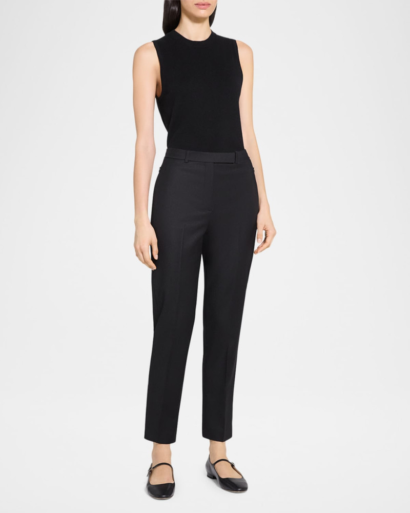 Theory High-Waist Virgin Wool Tapered Ankle Pants outlook
