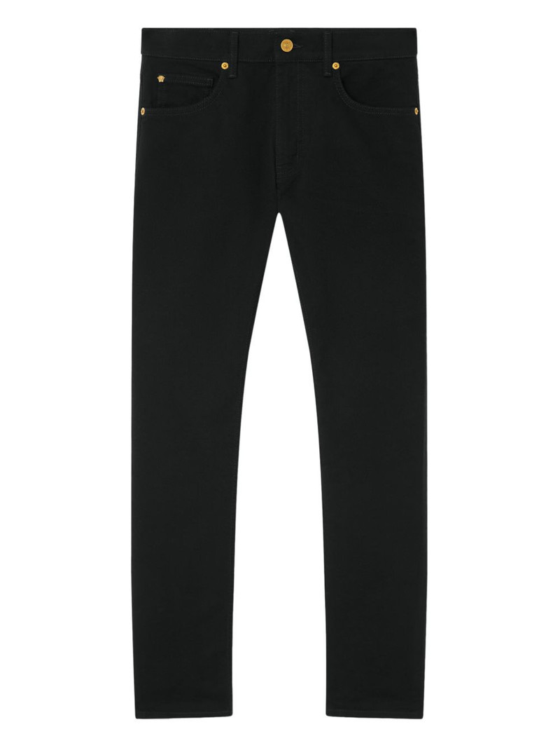 Medusa-embroidery jeans 1