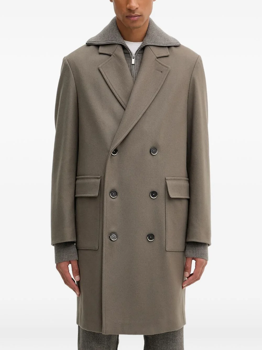 double-breasted coat - 1