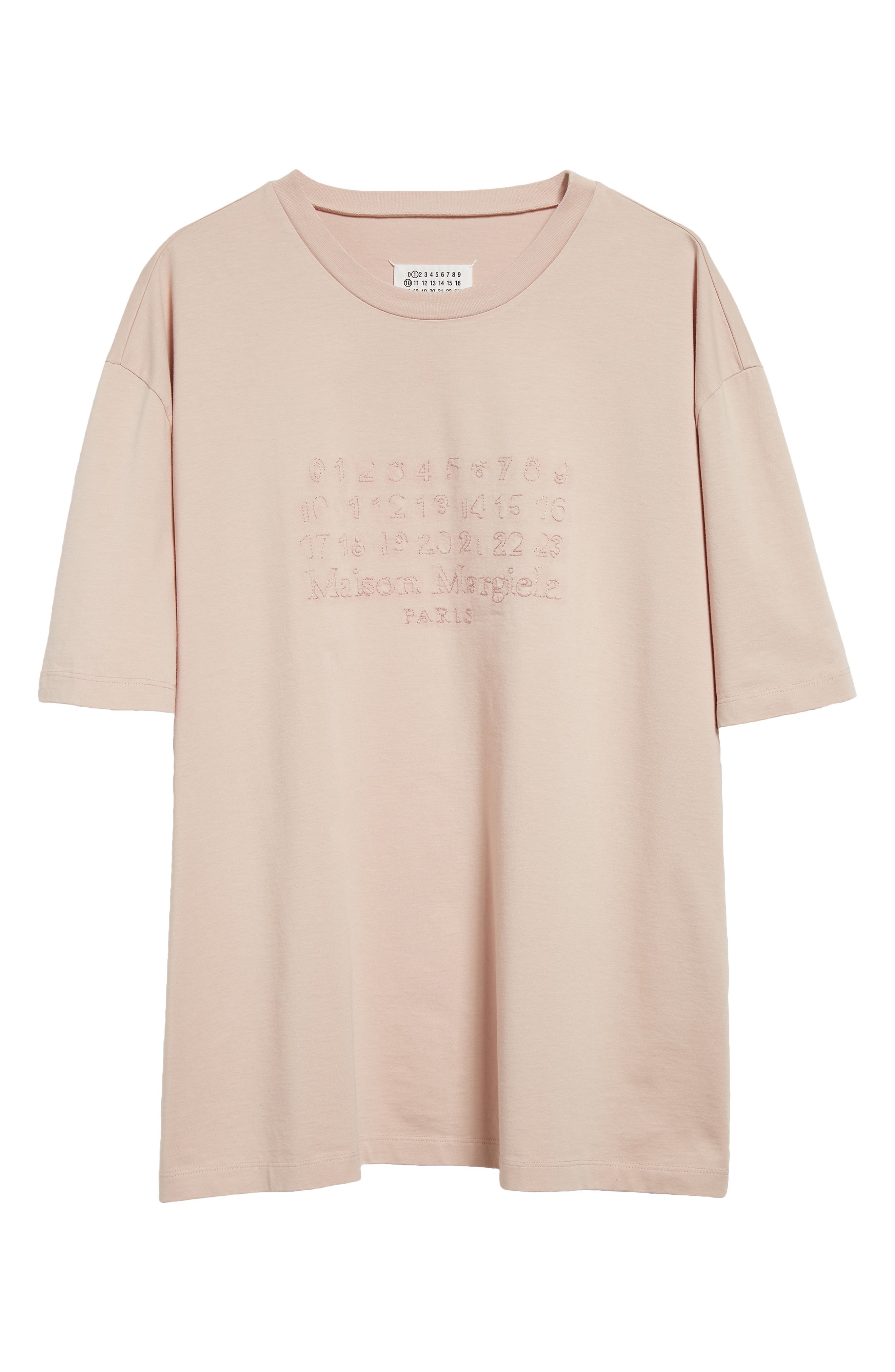 Maison Margiela Number Logo Embroidered Cotton T-Shirt in Buff at Nordstrom - 5