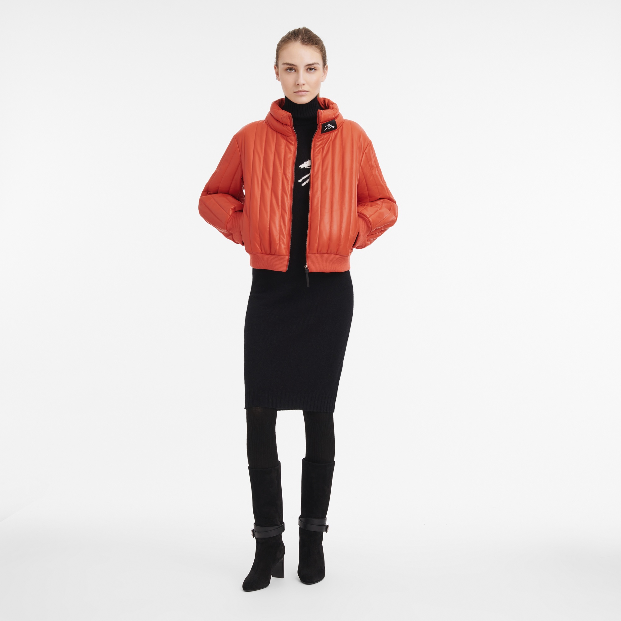 Fall-Winter 2023 Collection Jacket Orange - Leather - 2