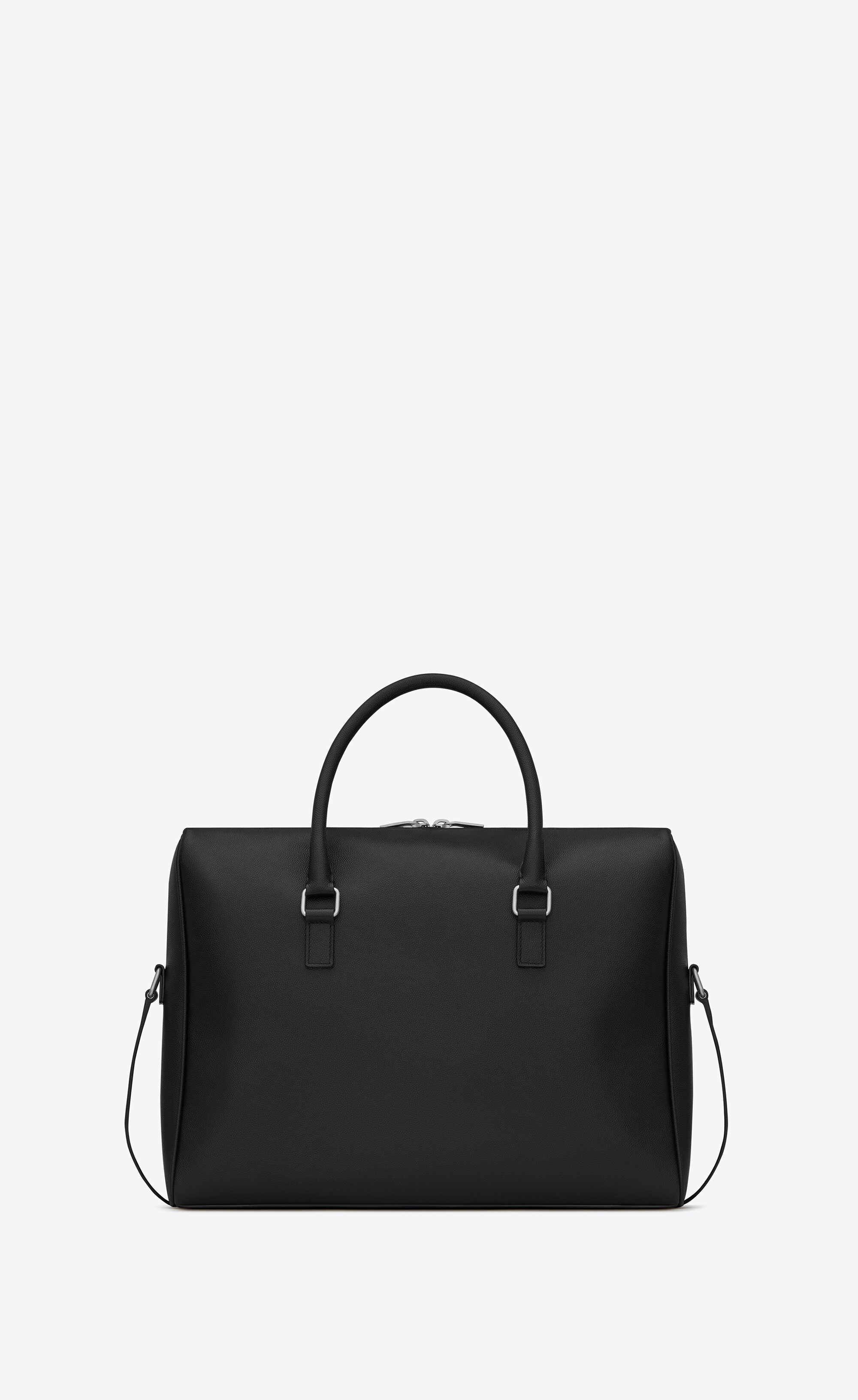 duffle briefcase in grain de poudre embossed leather - 2