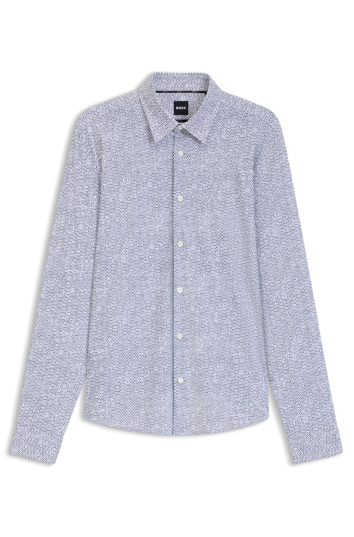 SLIM-FIT SHIRT IN PRINTED PERFORMANCE-STRETCH JERSEY - 1