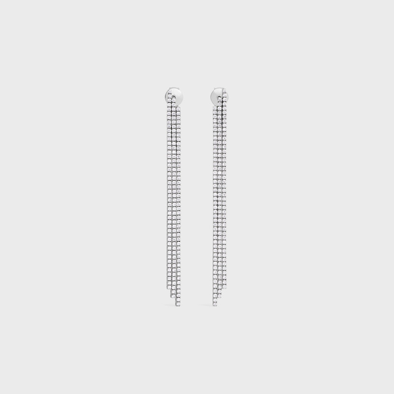 Tennis Cocktail Earrings in White Gold and Diamonds 1