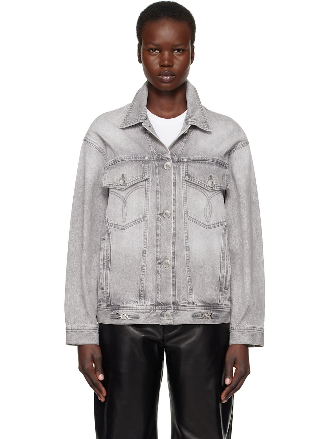Gray Oversized Denim Jacket - 1