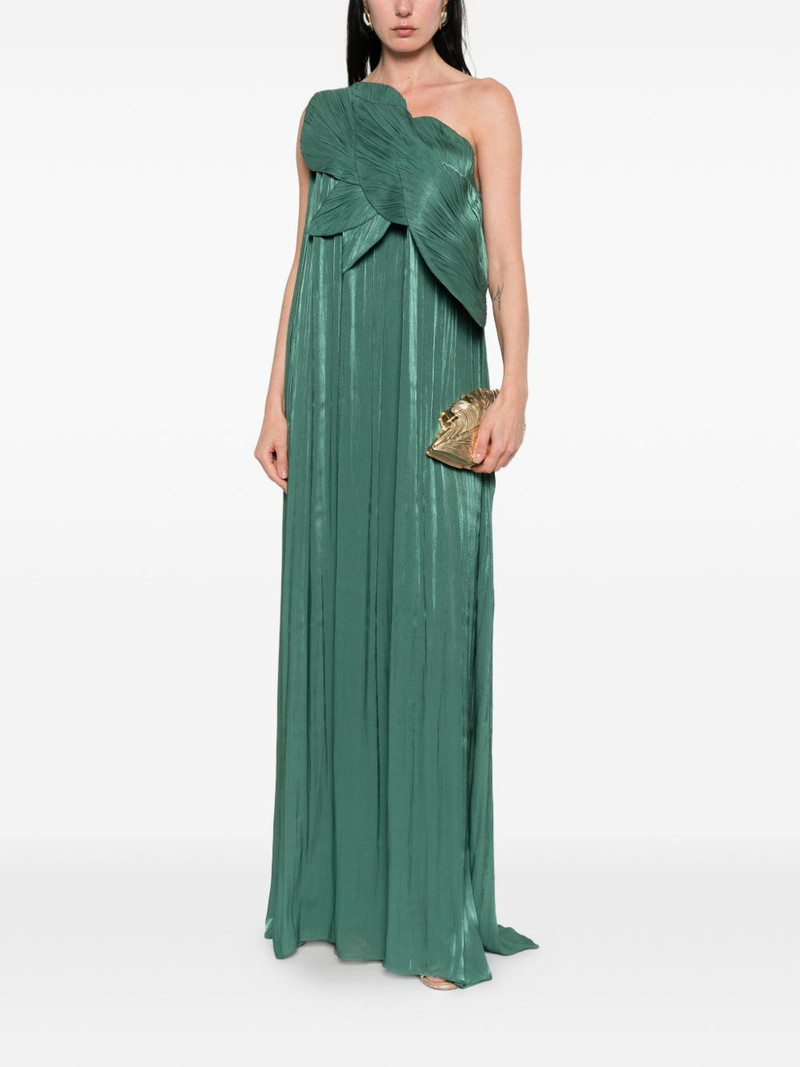 COSTARELLOS one-shoulder pleated dress outlook