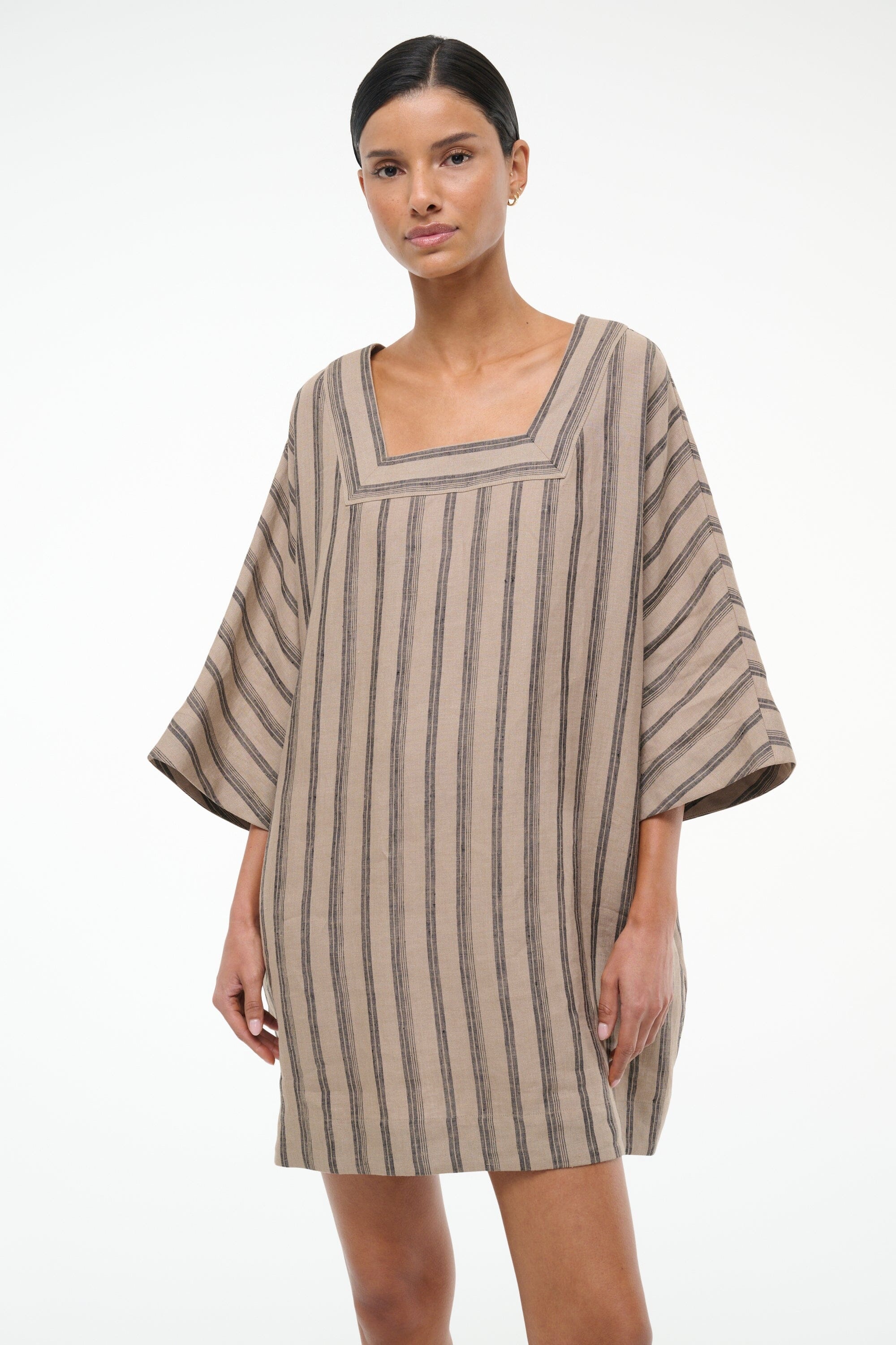 STAUD MANUELA LINEN DRESS SAHARA STRIPE - 6