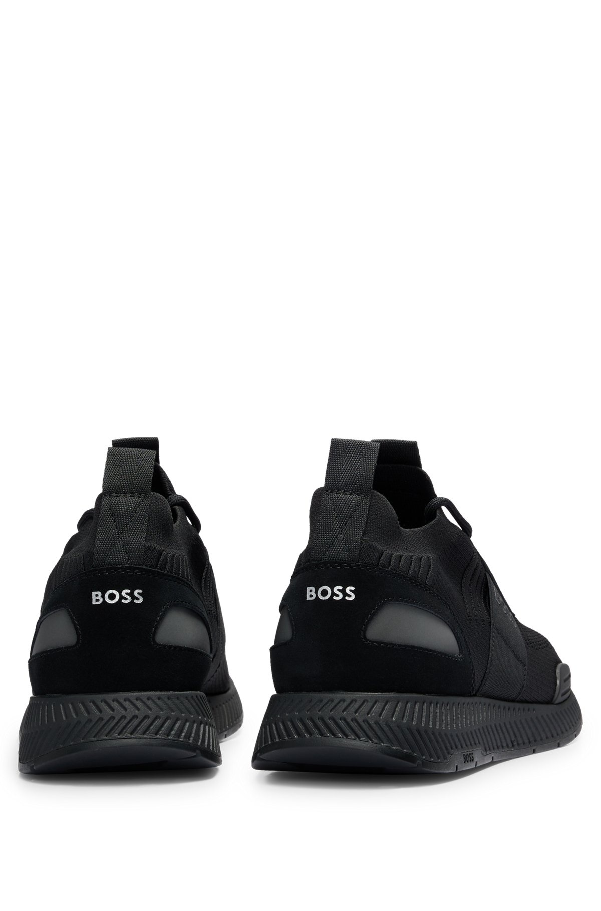KNITTED-UPPER TRAINERS WITH BRANDING AND SUEDE TRIMS - 5