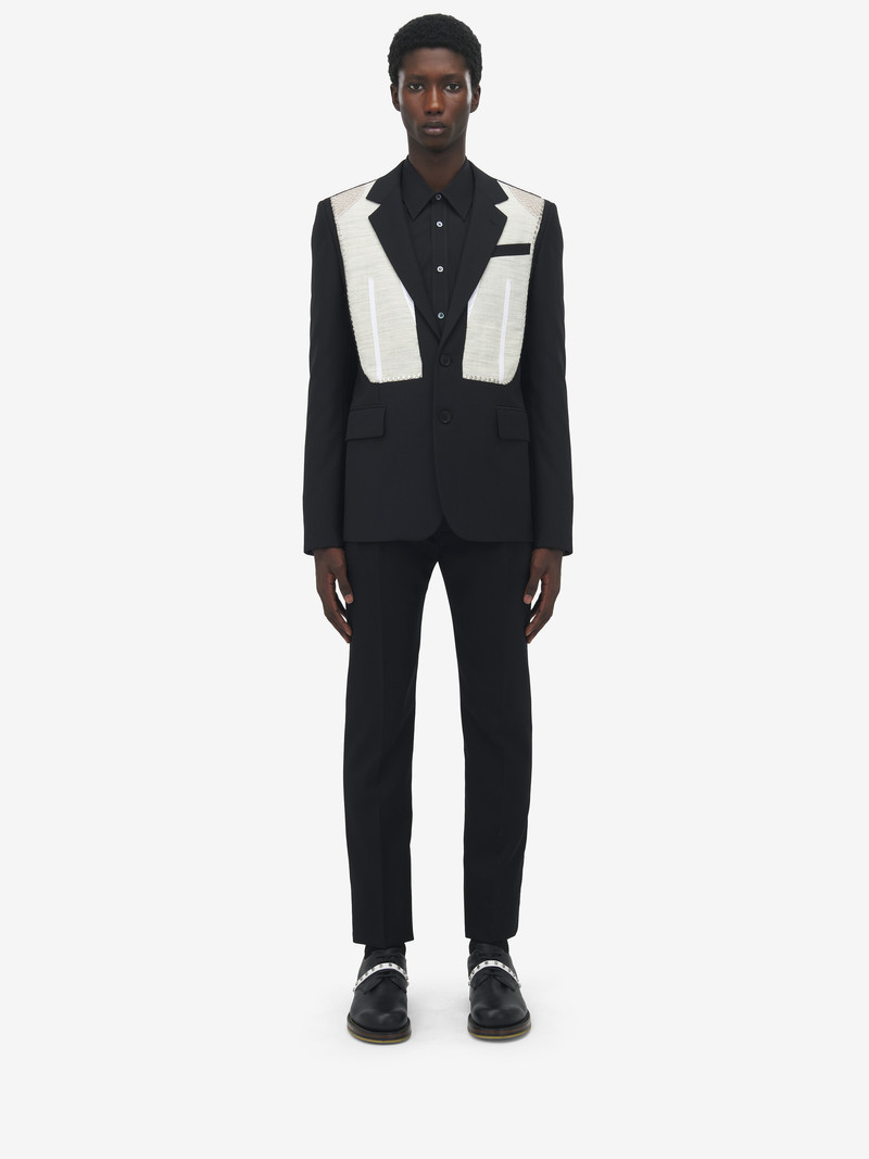 Canvas Detail Single-Breasted Jacket 3