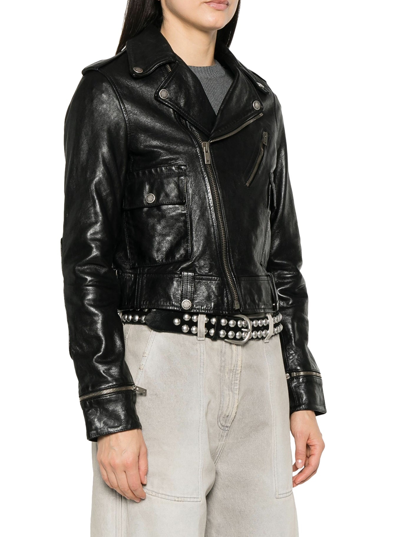 NEVADA LEATHER BIKER JACKET - 3