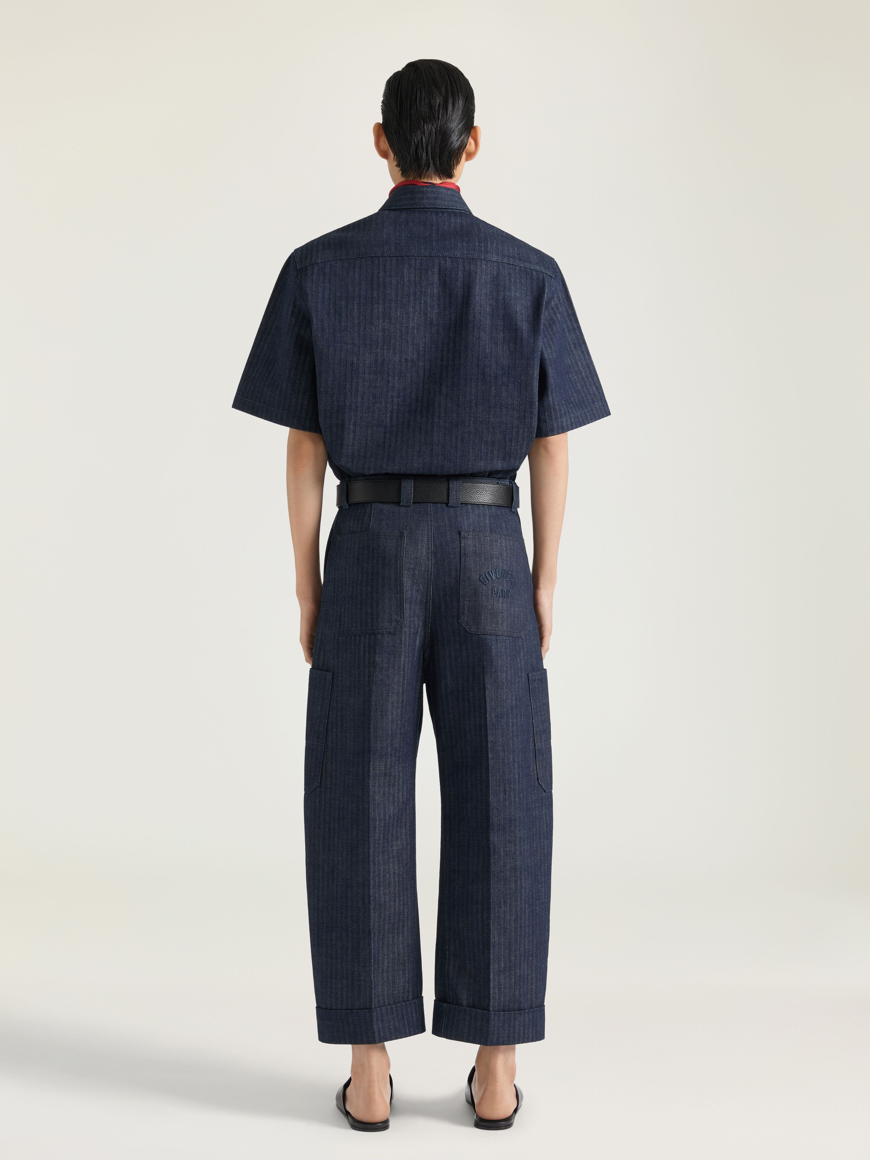 CARGO TROUSERS IN HERRINGBONE DENIM - 4