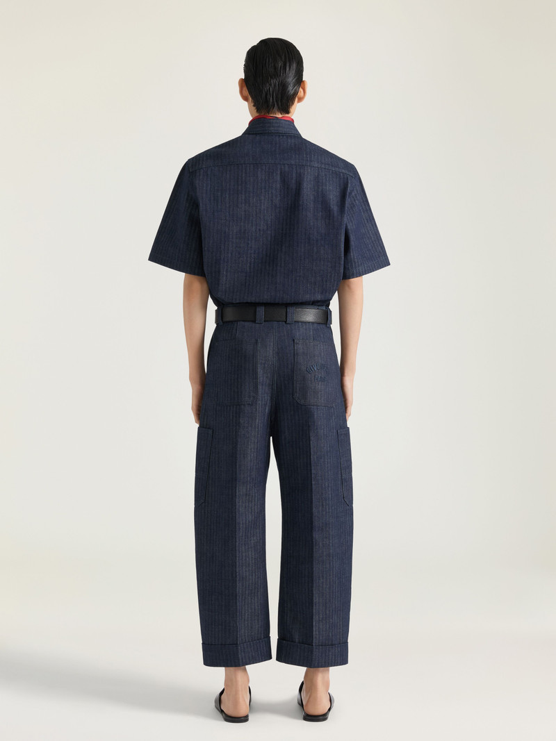 CARGO TROUSERS IN HERRINGBONE DENIM 4