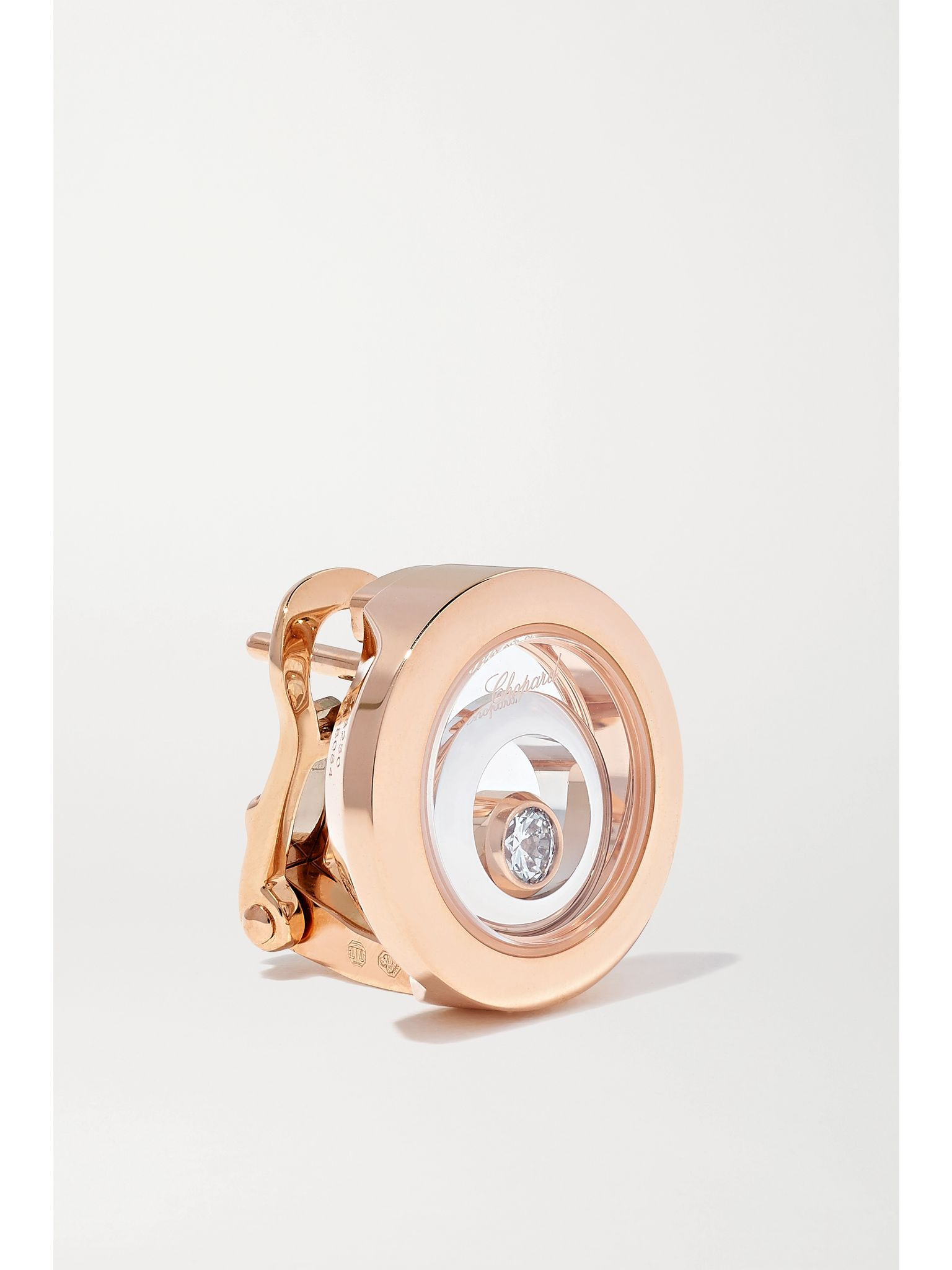 Happy Spirit 18-karat rose and white gold diamond earrings Gold - 3
