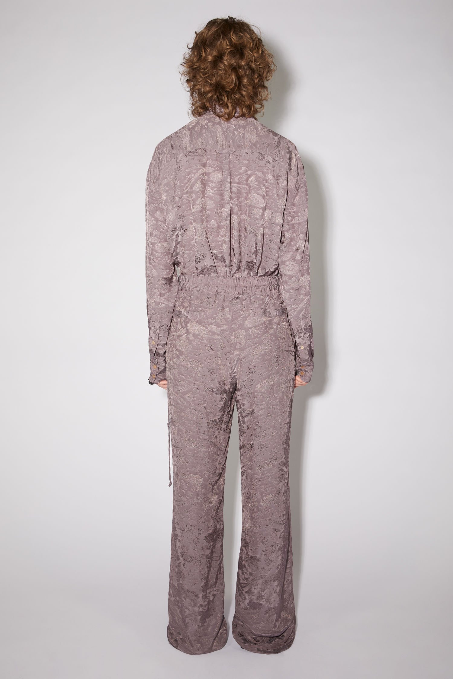 Fluid satin trousers - Mauve purple - 3