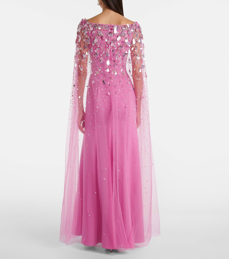 Bittersweet beaded caped gown 3