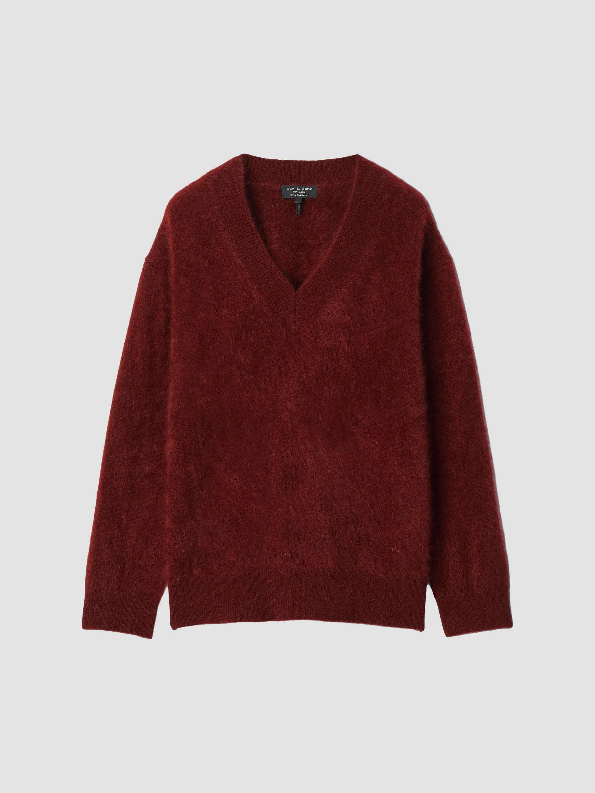 Women's Jada V-Neck Cashmere Sweater - Pomegranate - 1