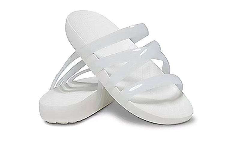 (WMNS) Crocs Splash Glossy Strappy Sandal 'White' 208537-100 - 4