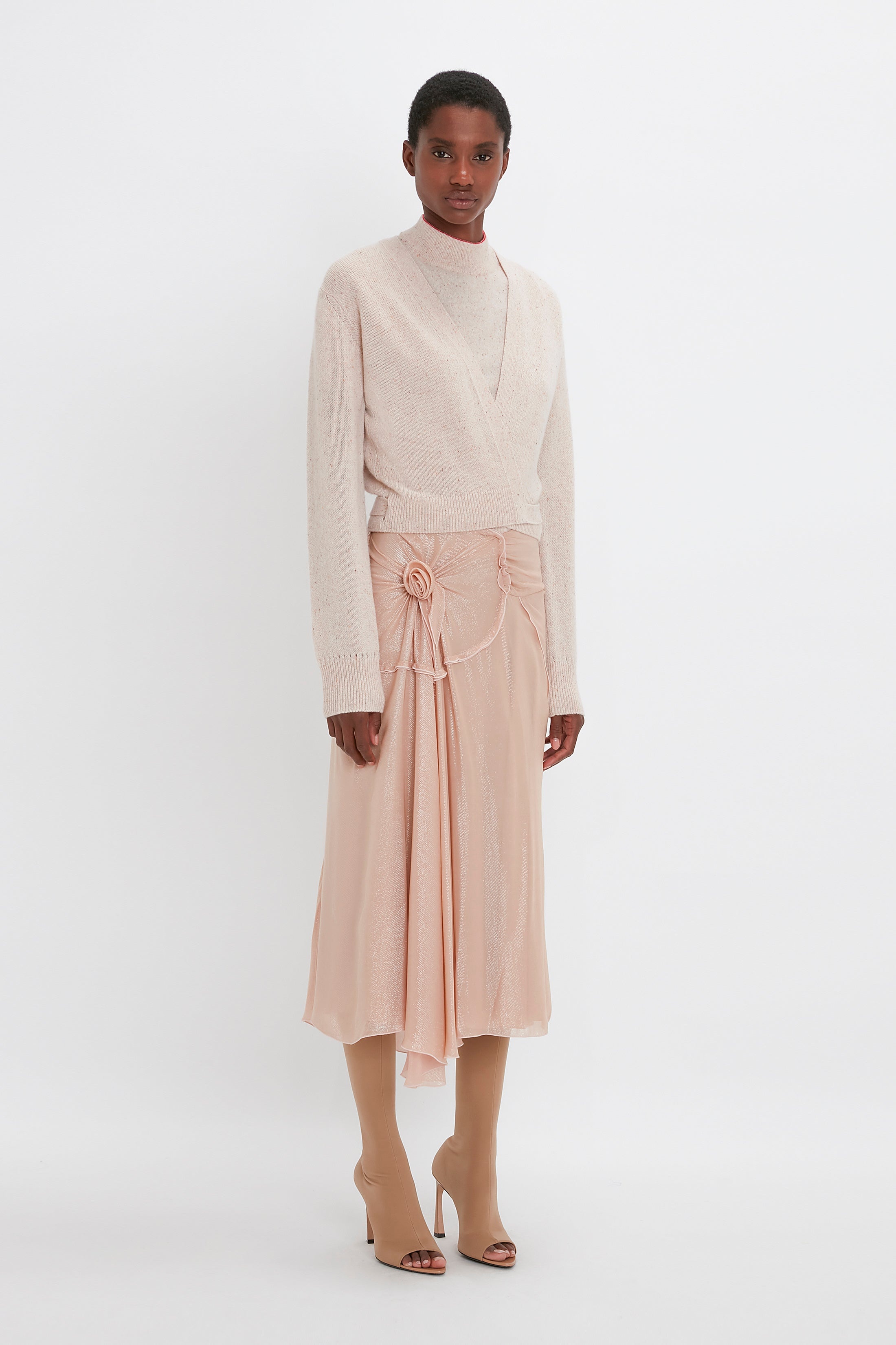 Wrap Front Cardigan In Nougat - 3