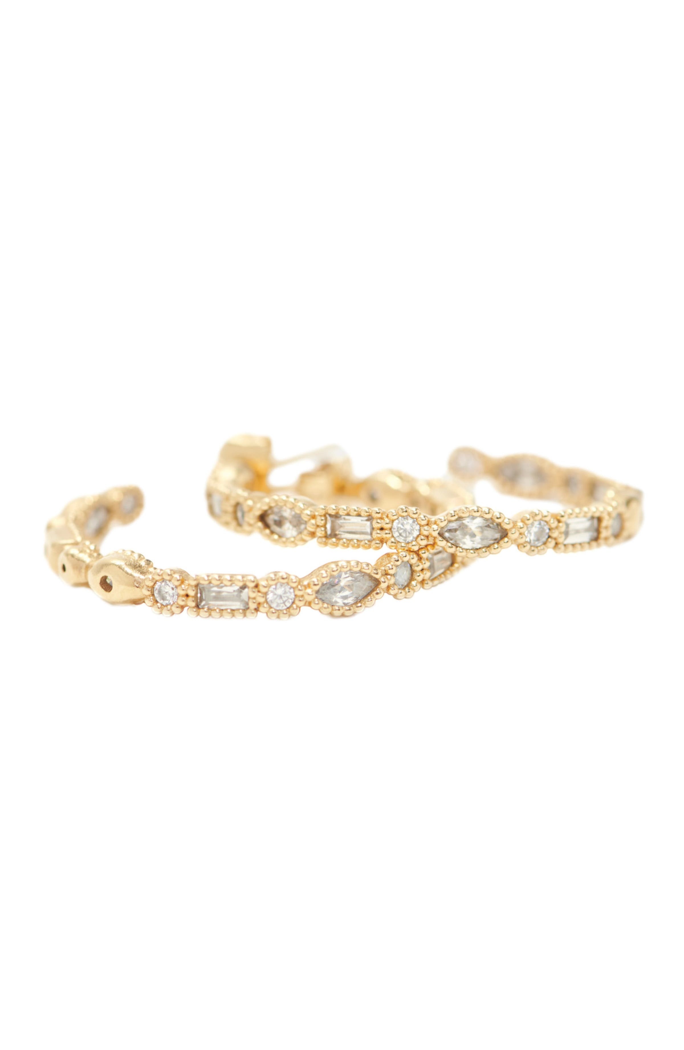 maje Diamanté-embellished large hoop earrings in Gold at Nordstrom - 4