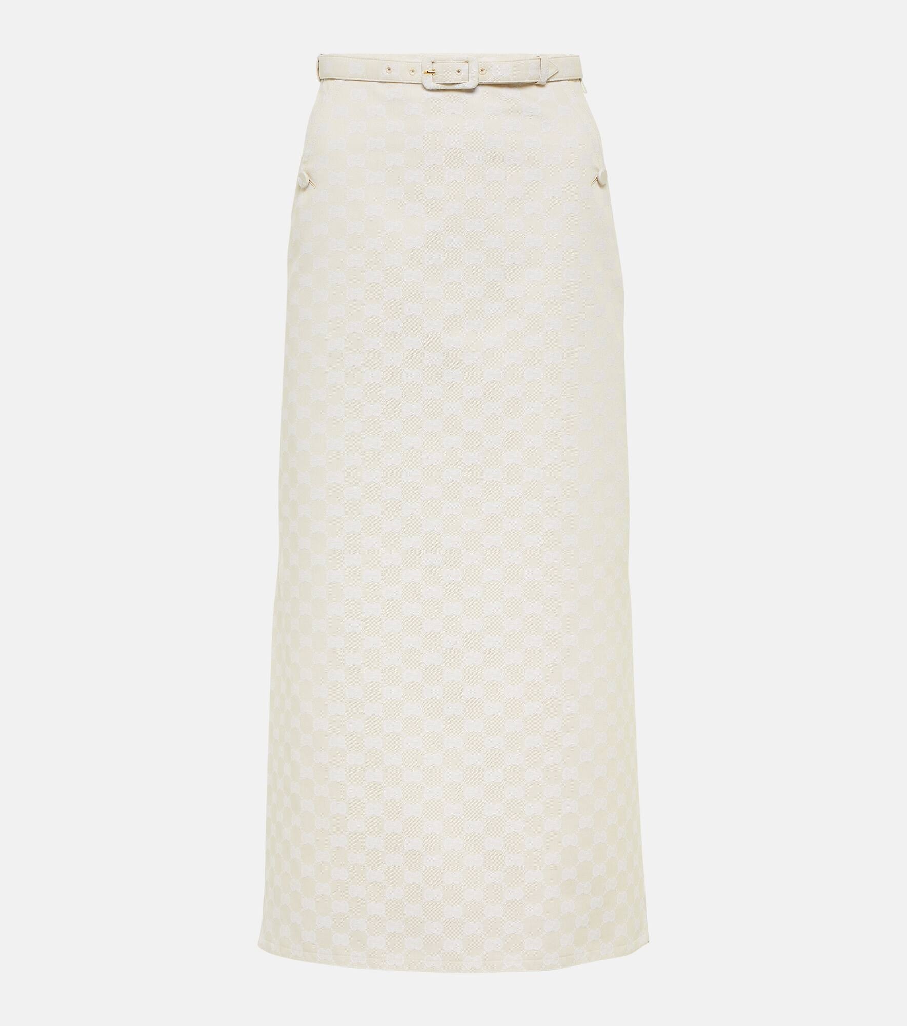 GG gabardine midi skirt - 1