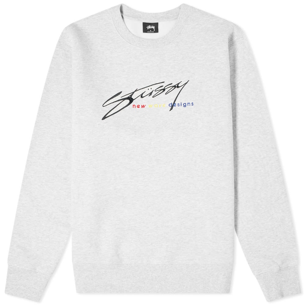 Stussy New Wave Designs Applique Crew - 1