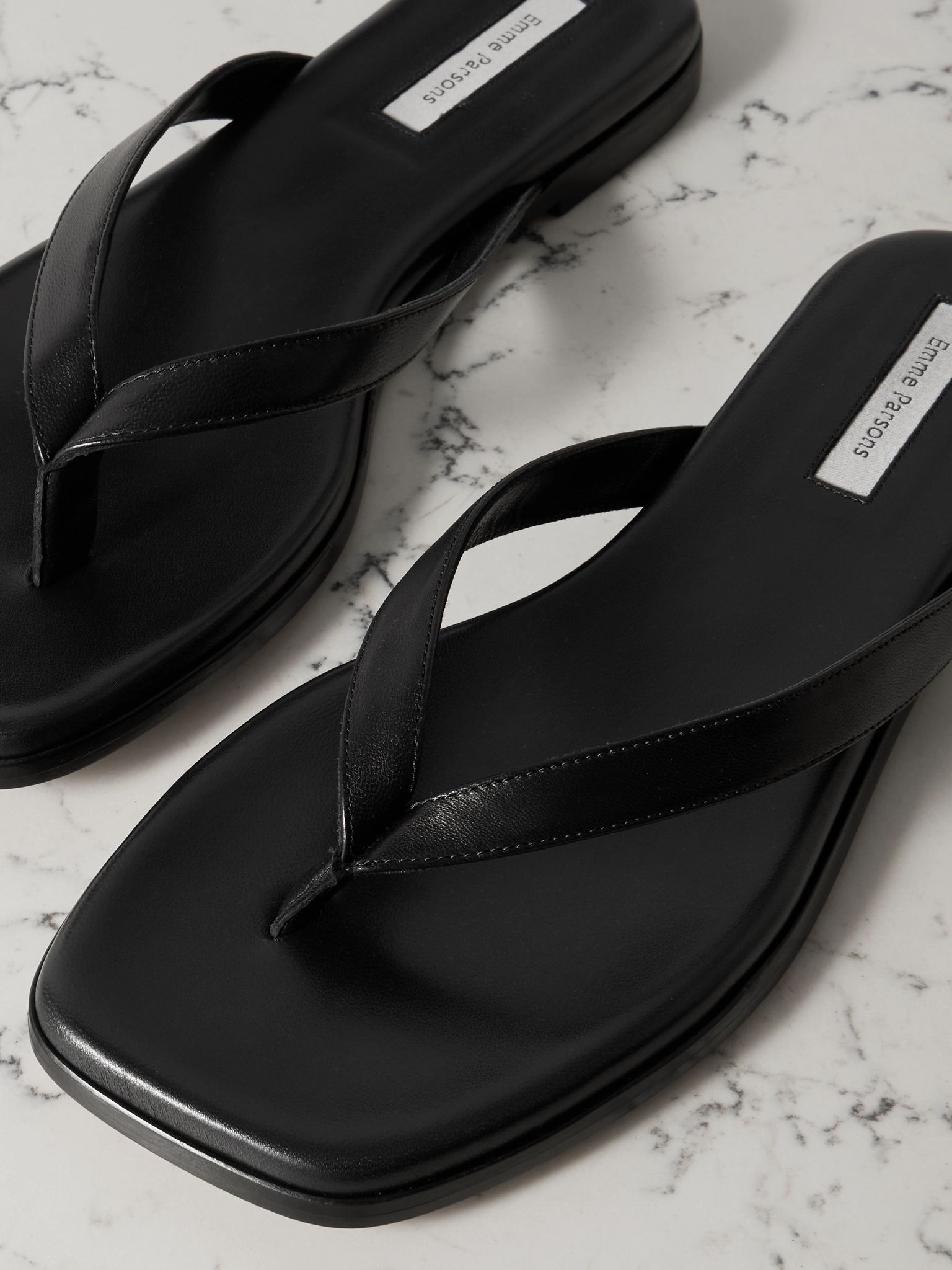 Meta leather flip flops Black - 4