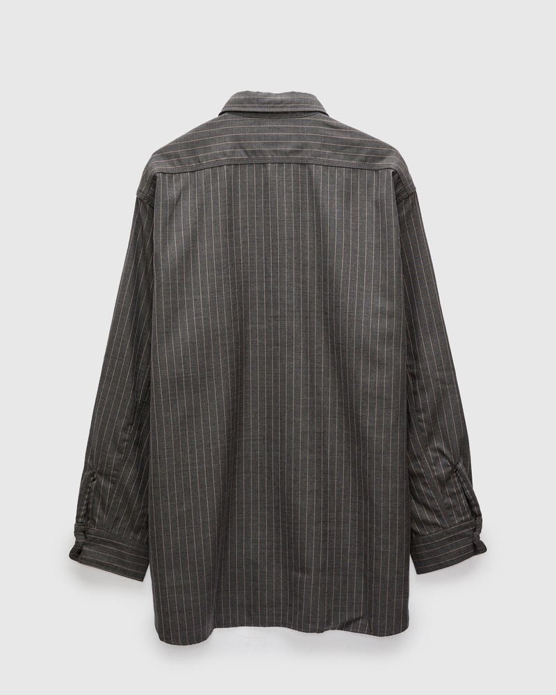 BEAMS PLUS Serge Pinstripe Workshirt in Grey outlook