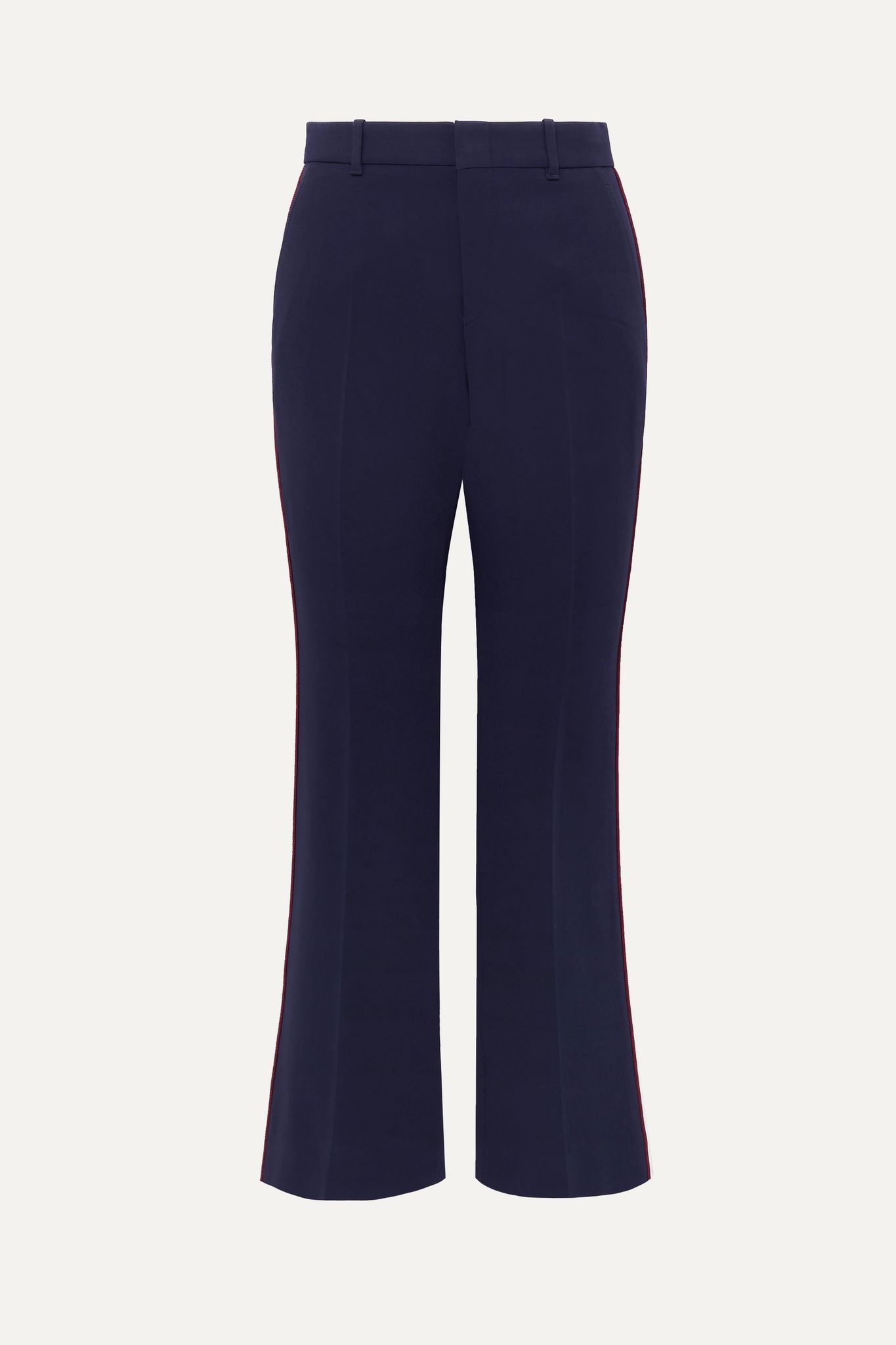 Grosgrain-trimmed cady wide-leg pants - 1