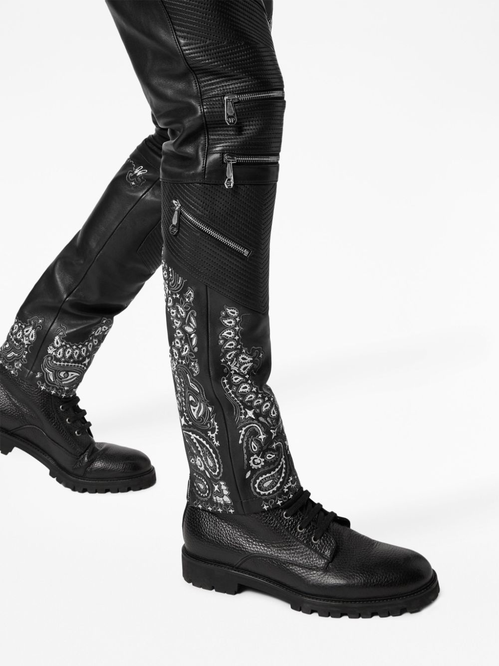 slim-cut leather trousers - 5