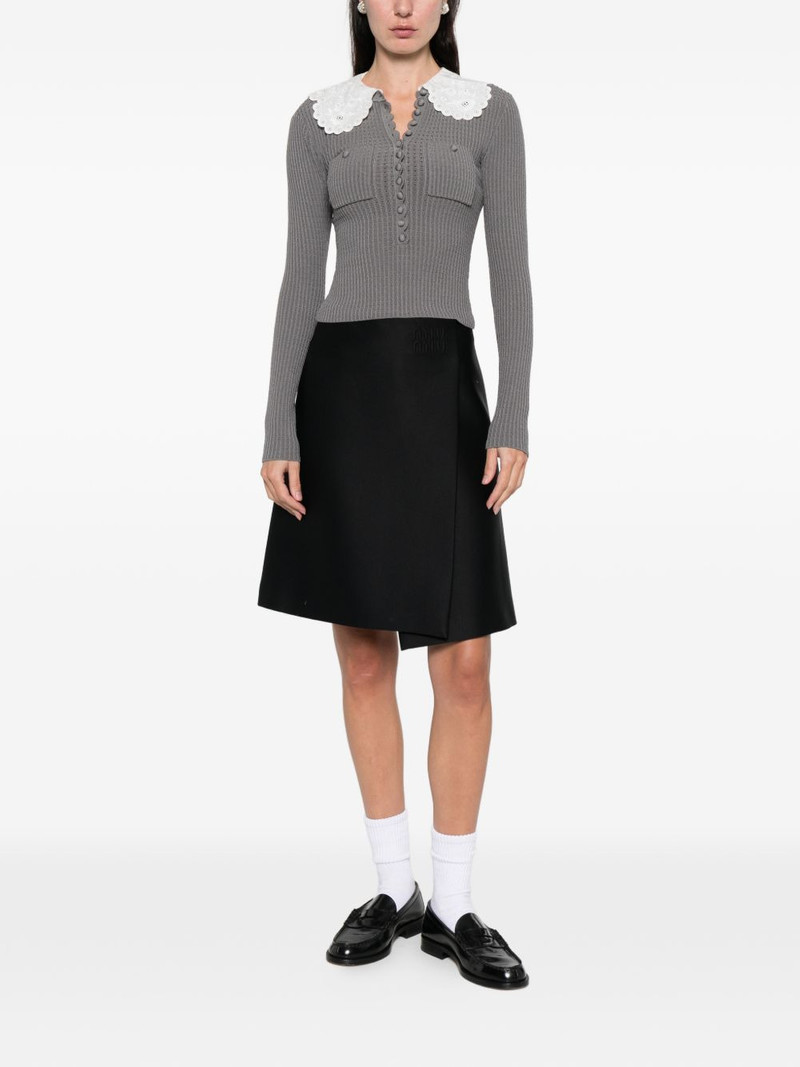 self-portrait contrasting-collar top outlook