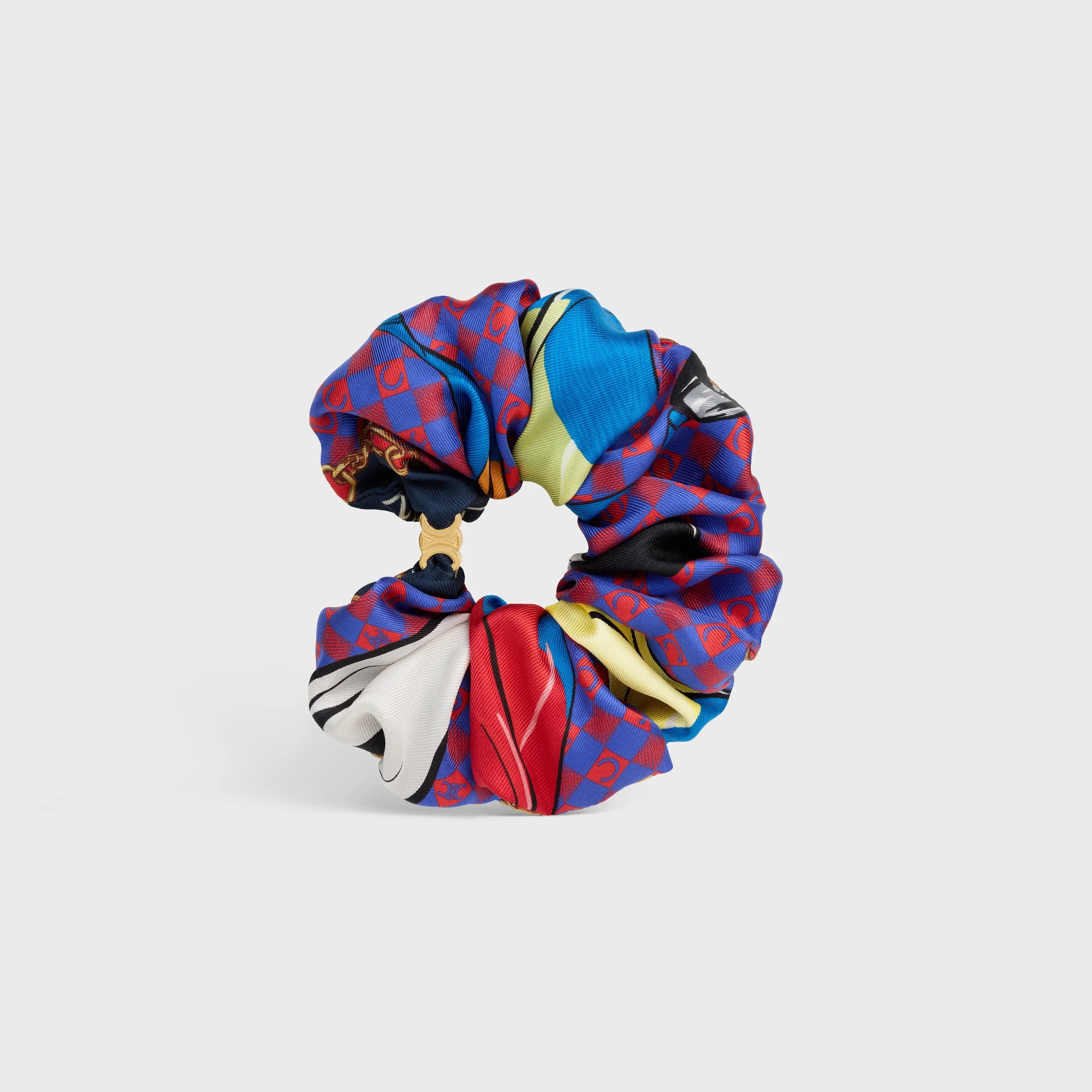CELINE TASSELS SCRUNCHY IN SILK AND STEEL - 1