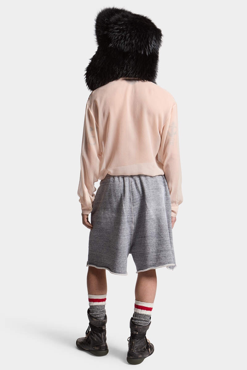 UNBRUSHED MELANGE FLEECE SHORT PANTS - 5